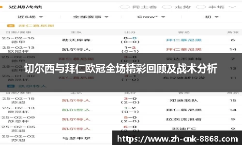 切尔西与拜仁欧冠全场精彩回顾及战术分析